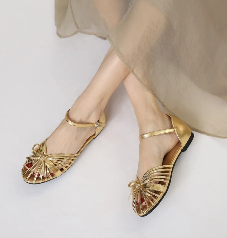 Flat Sandals Single Strap Hollow Out Gladiator Roman Shoes P