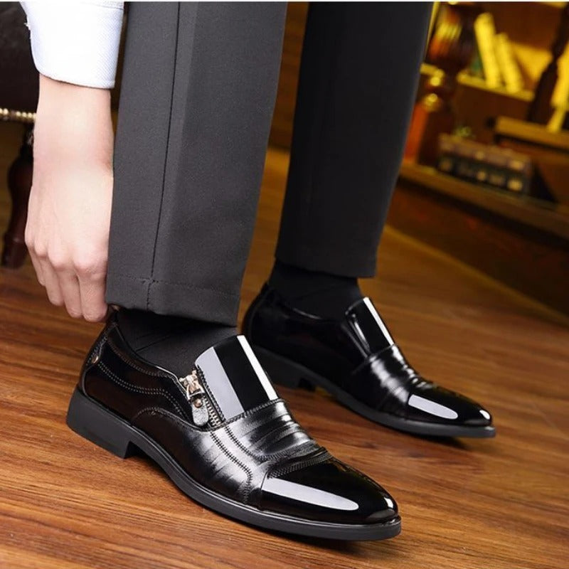 anti slip flat Fashion Business Zipper Footwear Casual comfort male shoe