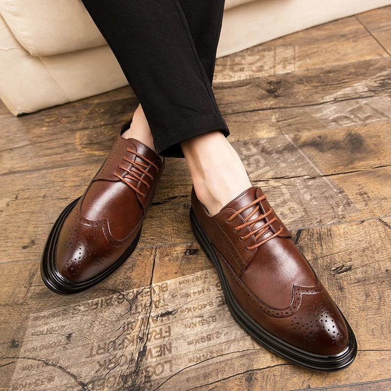 Office Leather Shoes For Men Social Wedding Brogues