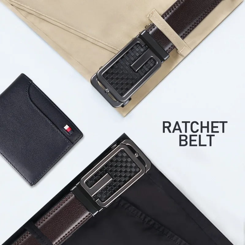 Leather Belt with Micro Adjustable Feature