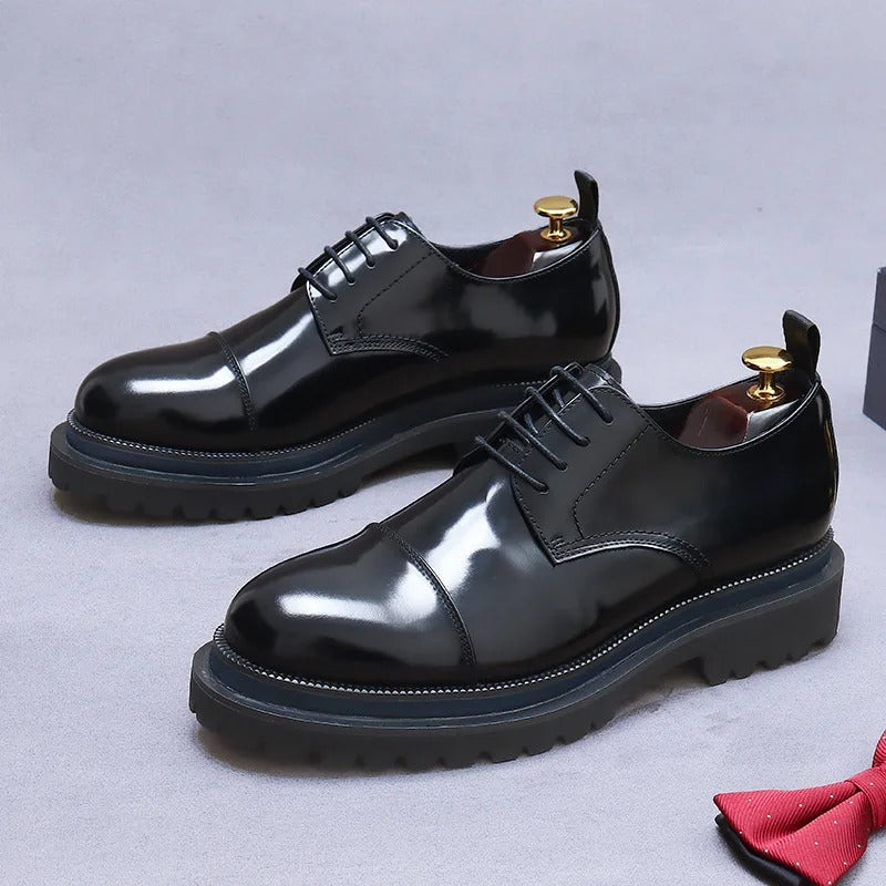 Thick Sole Increased Cowhide Business Casual Shoes