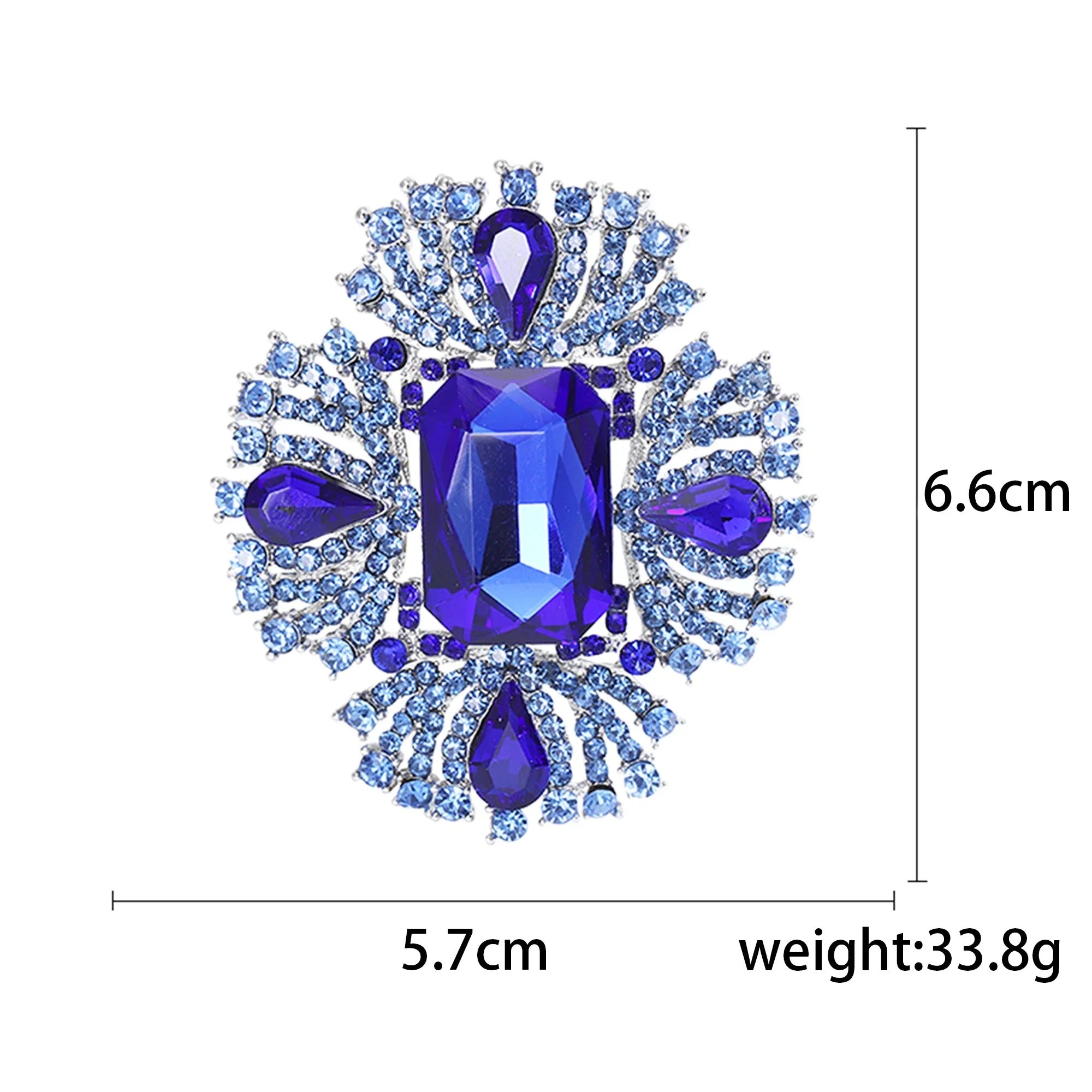 Crystal Large Glass Brooches for Women
