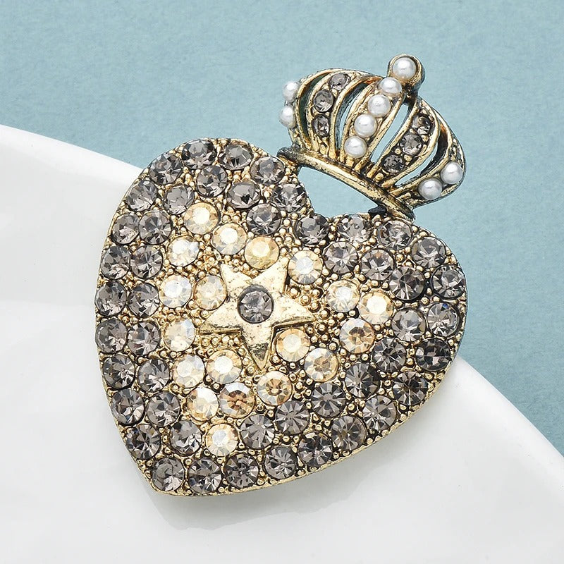 Heart Brooches Rhinestone Love Brooch