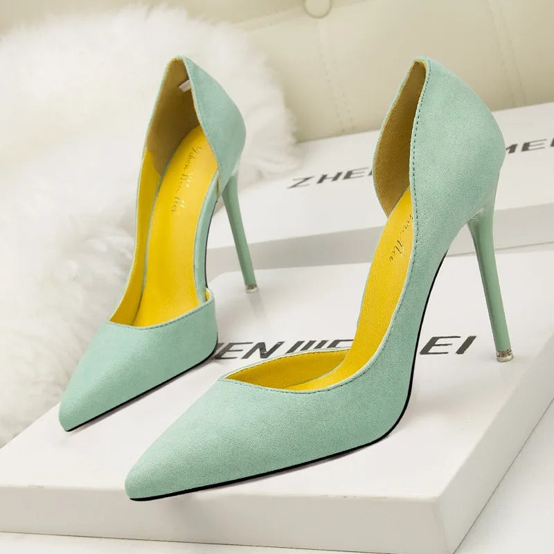 Pointed Toe Office Stiletto Women Shoes Party Heels 10 cm Hollow Female Shoes Sexy
