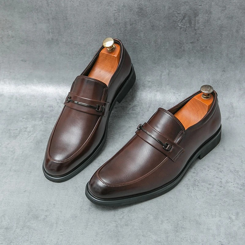 Classic Style Slip On Loafers Round Toe