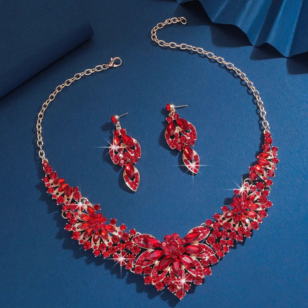 Flower Necklace Earrings