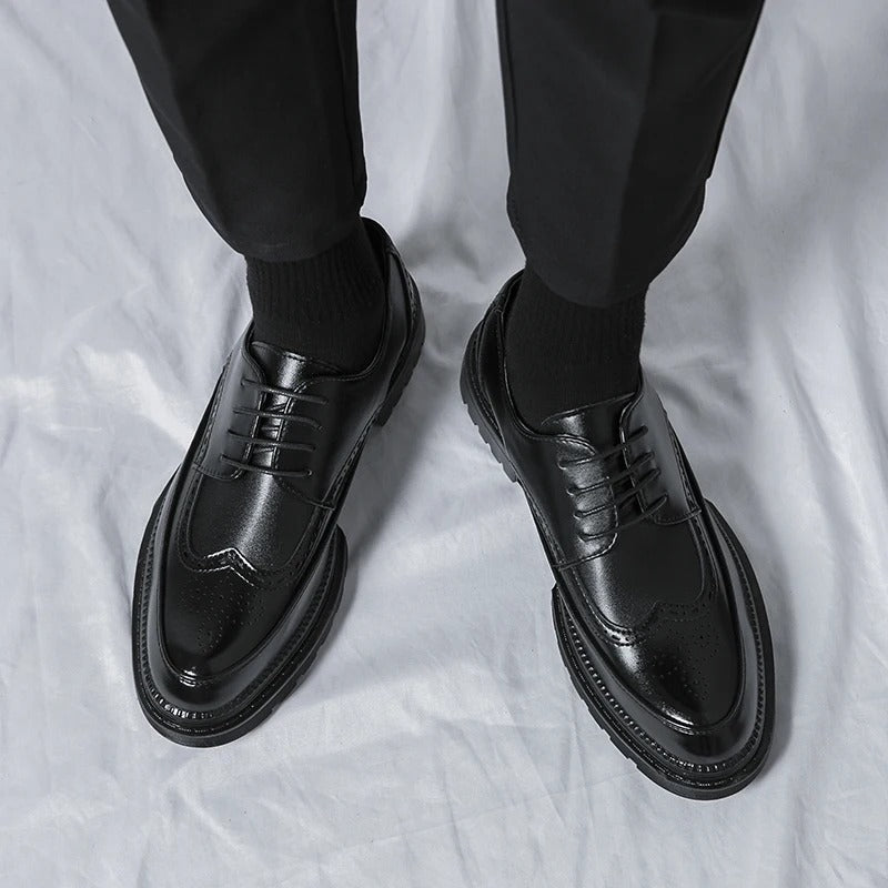 New leather shoes for young men British Brock