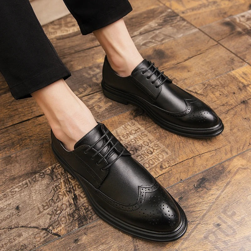 Office Leather Shoes For Men Social Wedding Brogues