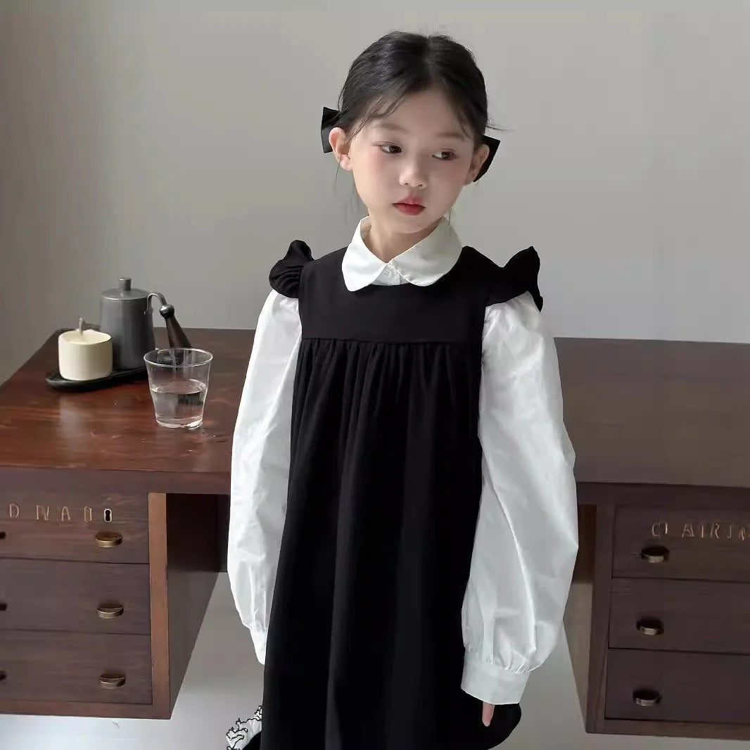 spring Kids Girls splicing shirt Princess Teenager