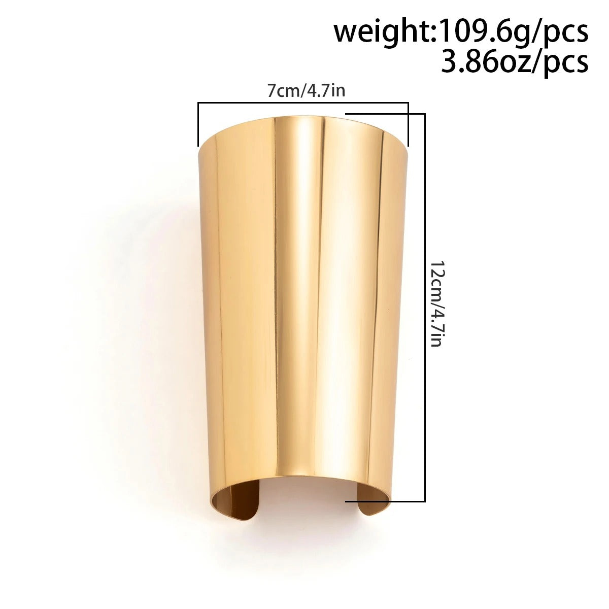 Punk Smooth Glossy Metal Open Cuff Bangles