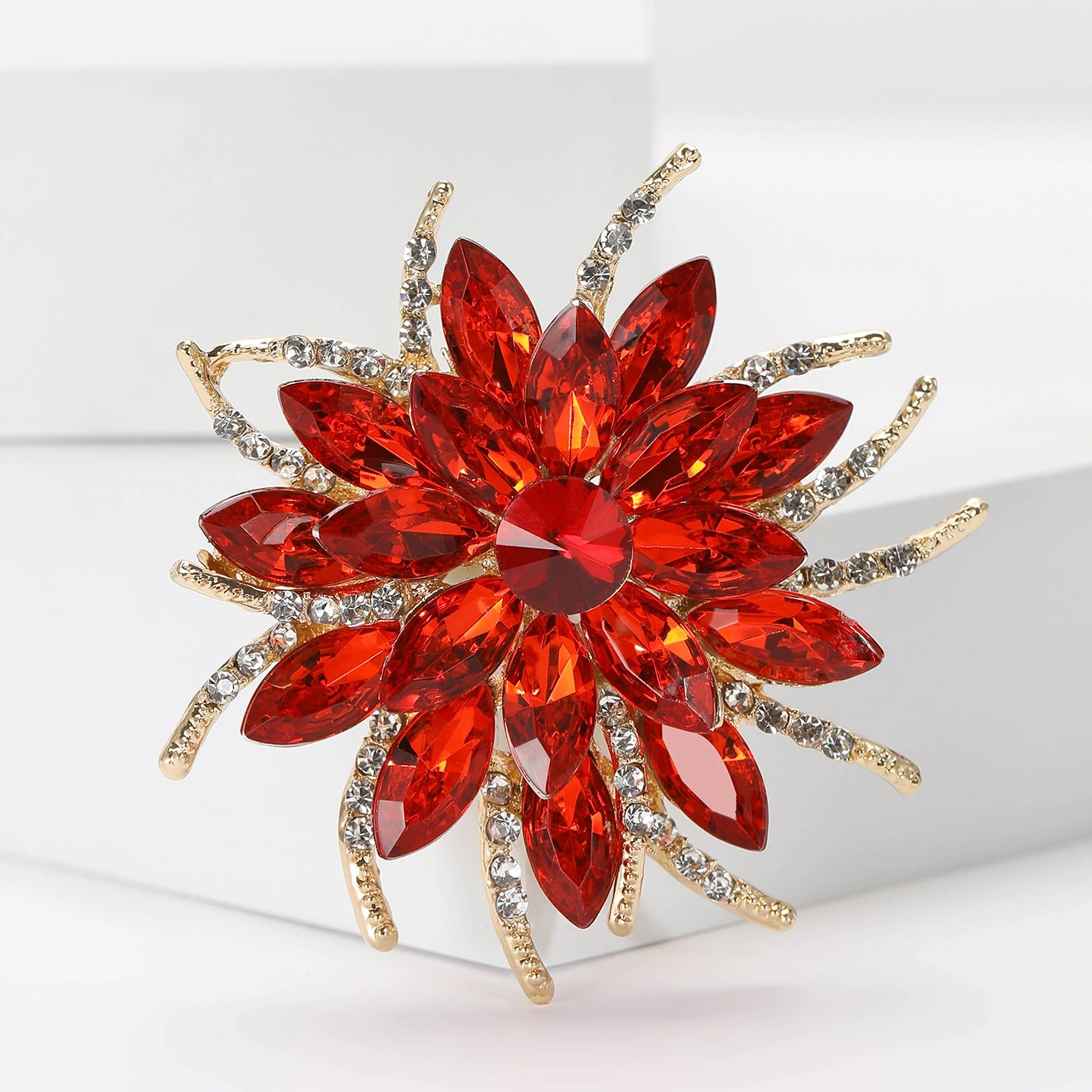 Rhinestone Flower Brooches for Women