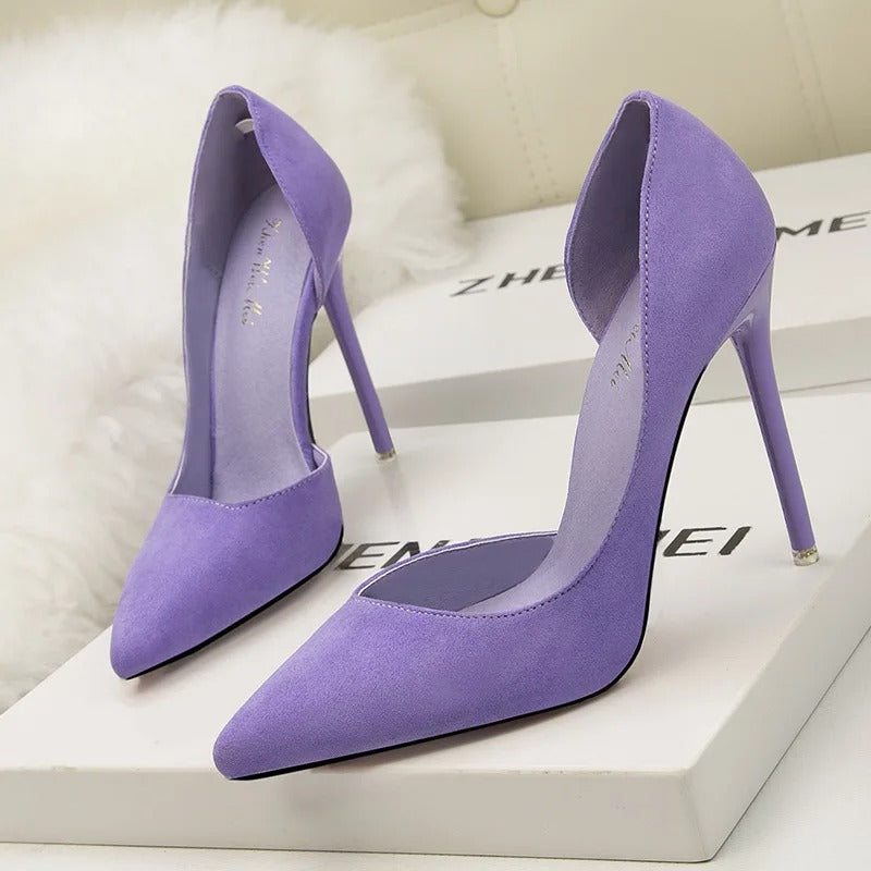 Pointed Toe Office Stiletto Women Shoes Party Heels 10 cm Hollow Female Shoes Sexy