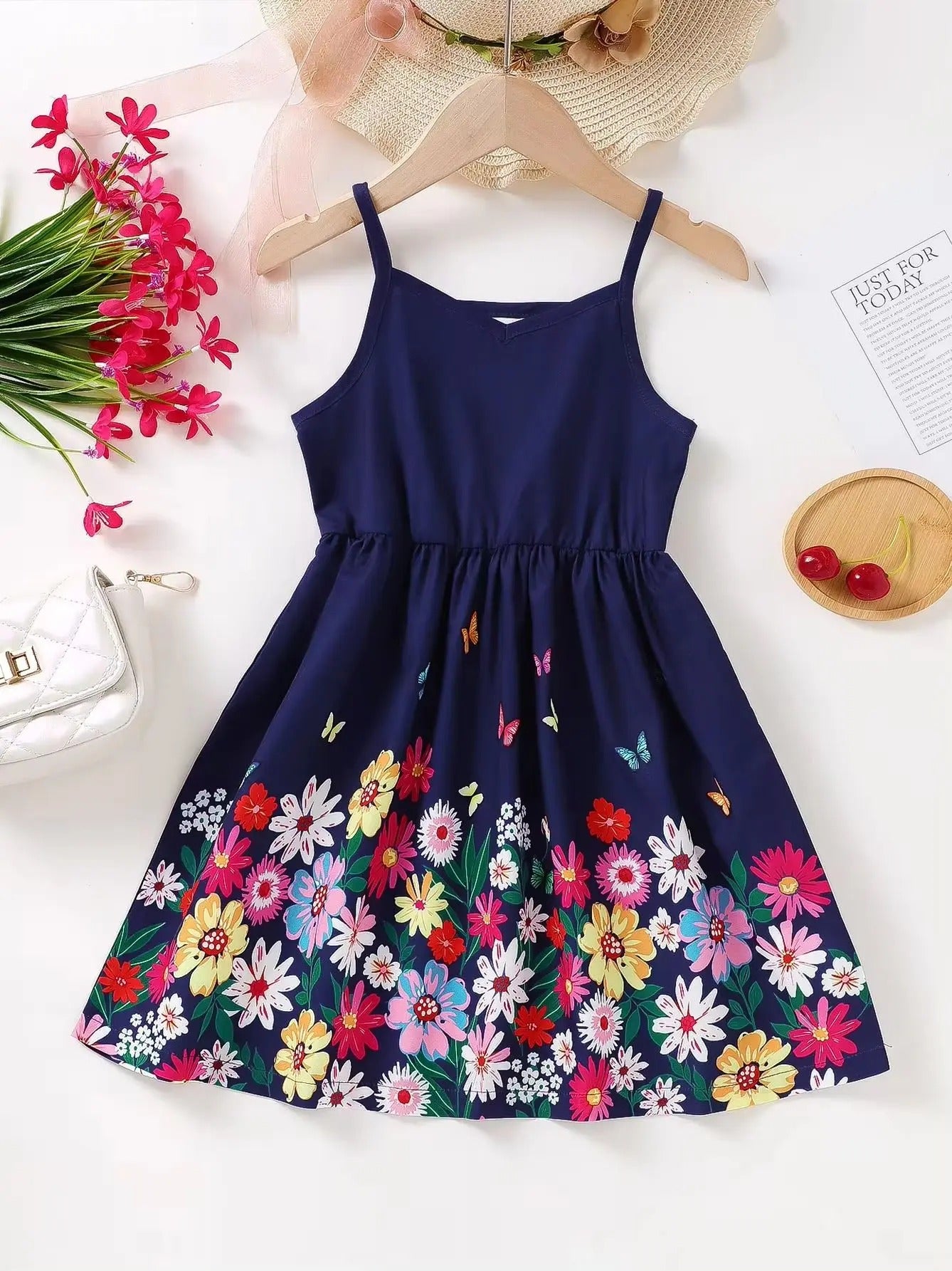 Suspenders Dresses Daily Comfortable Casual Clothing for Children Girl 4-7 Years