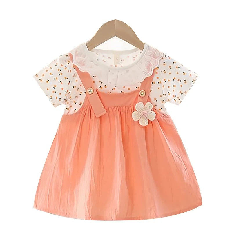 0-4Y Elegant Baby Girl Dress Lace Doll Coller Lovely Party