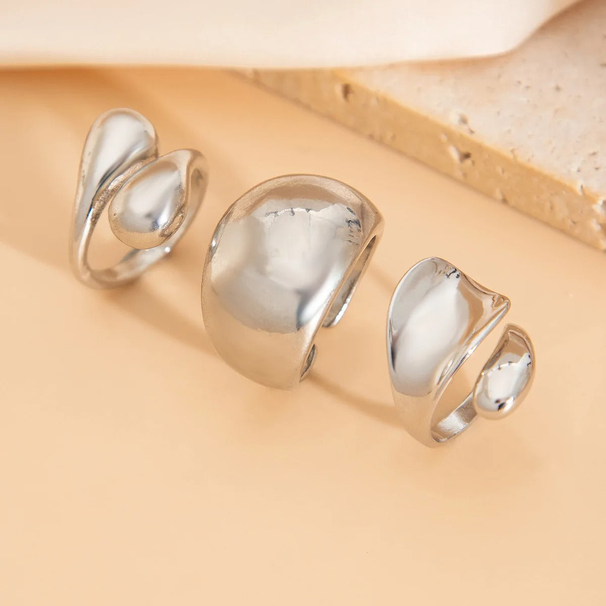 Gold Silver Color Metal Knuckle Joint Ring Jewelry.