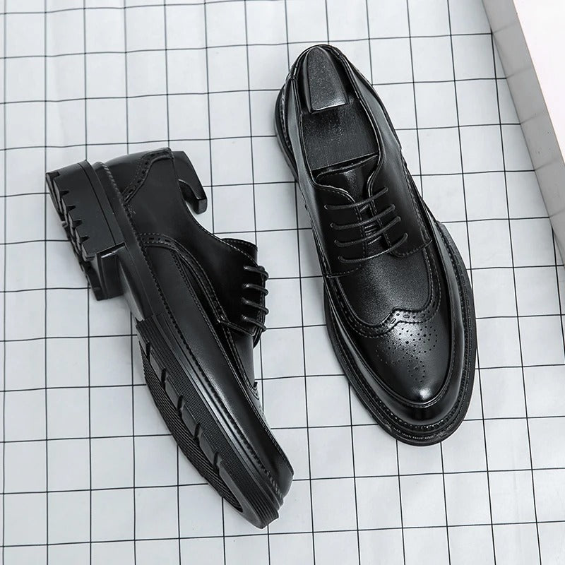 New leather shoes for young men British Brock