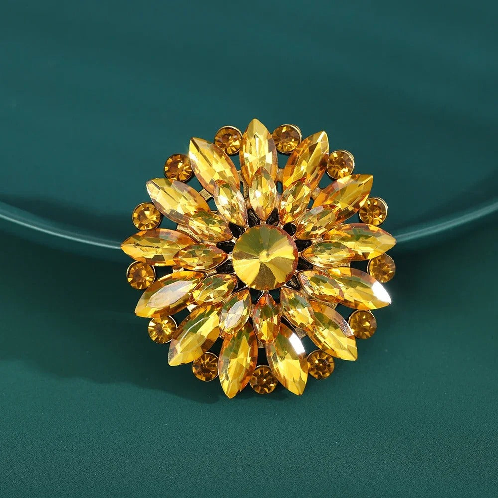 Glass Flower Brooches for Women