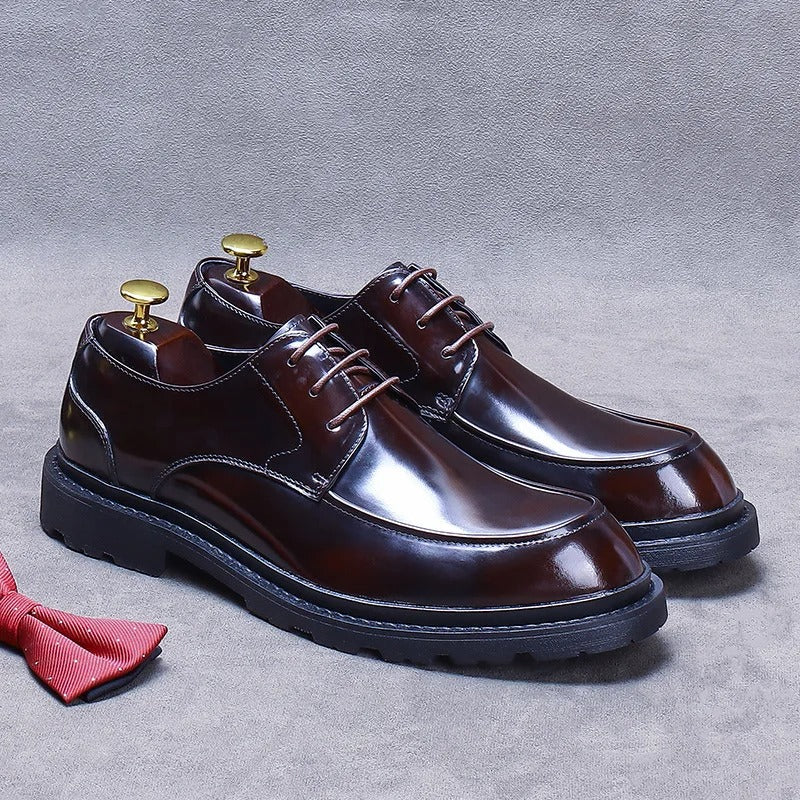 Thick-Soled Increased Cowhide Business Casual Shoes Men's