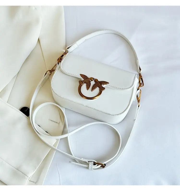 Handheld Tote Fashion Versatile Shoulder Crossbody Small Square Purse Elegant.