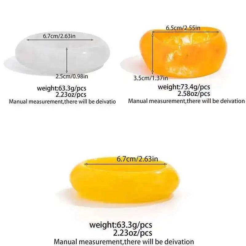 3 Styles Boho Chunky Resin Plastic Bracelets for Women