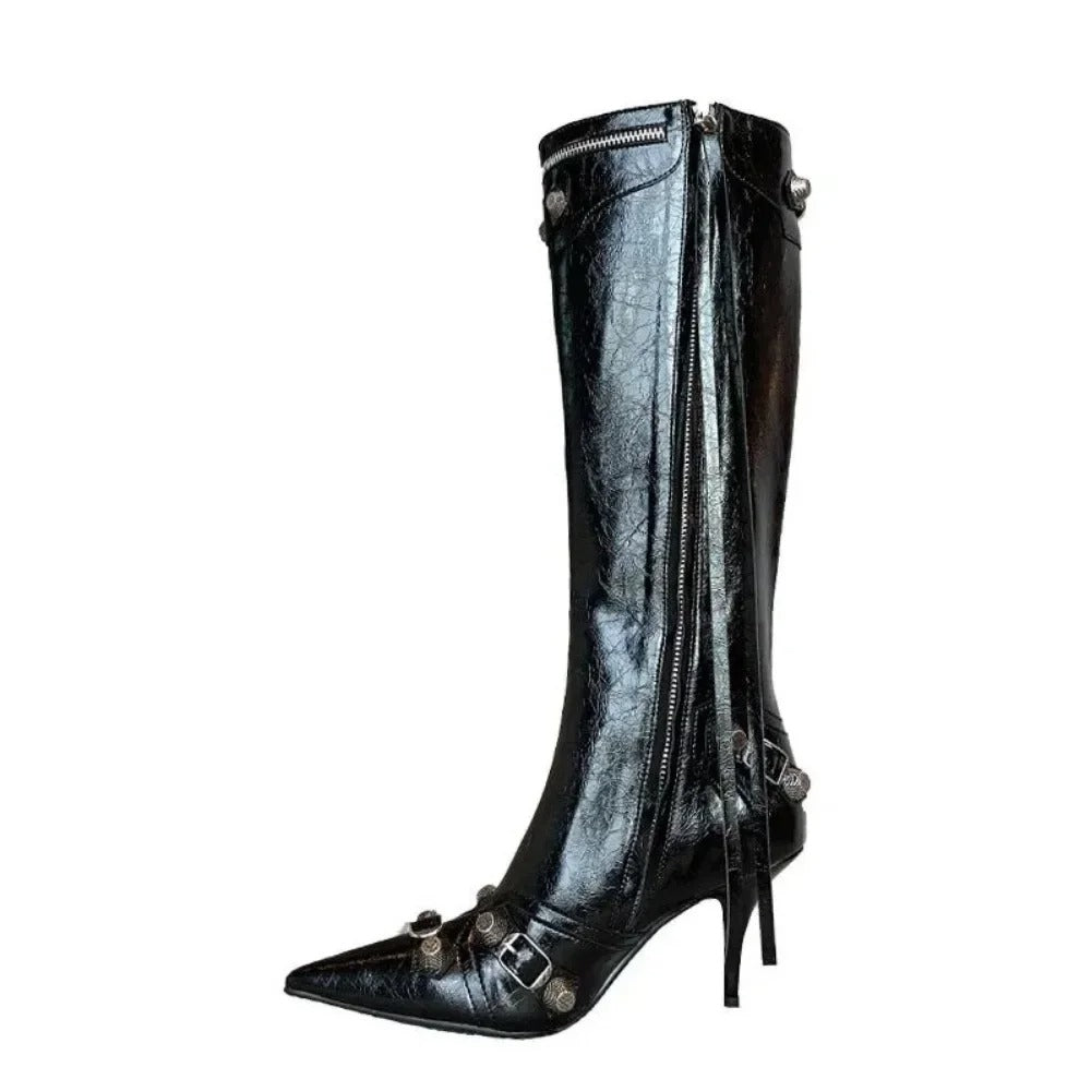 Zipper High Heel Fashion Women's High Heel Boots.