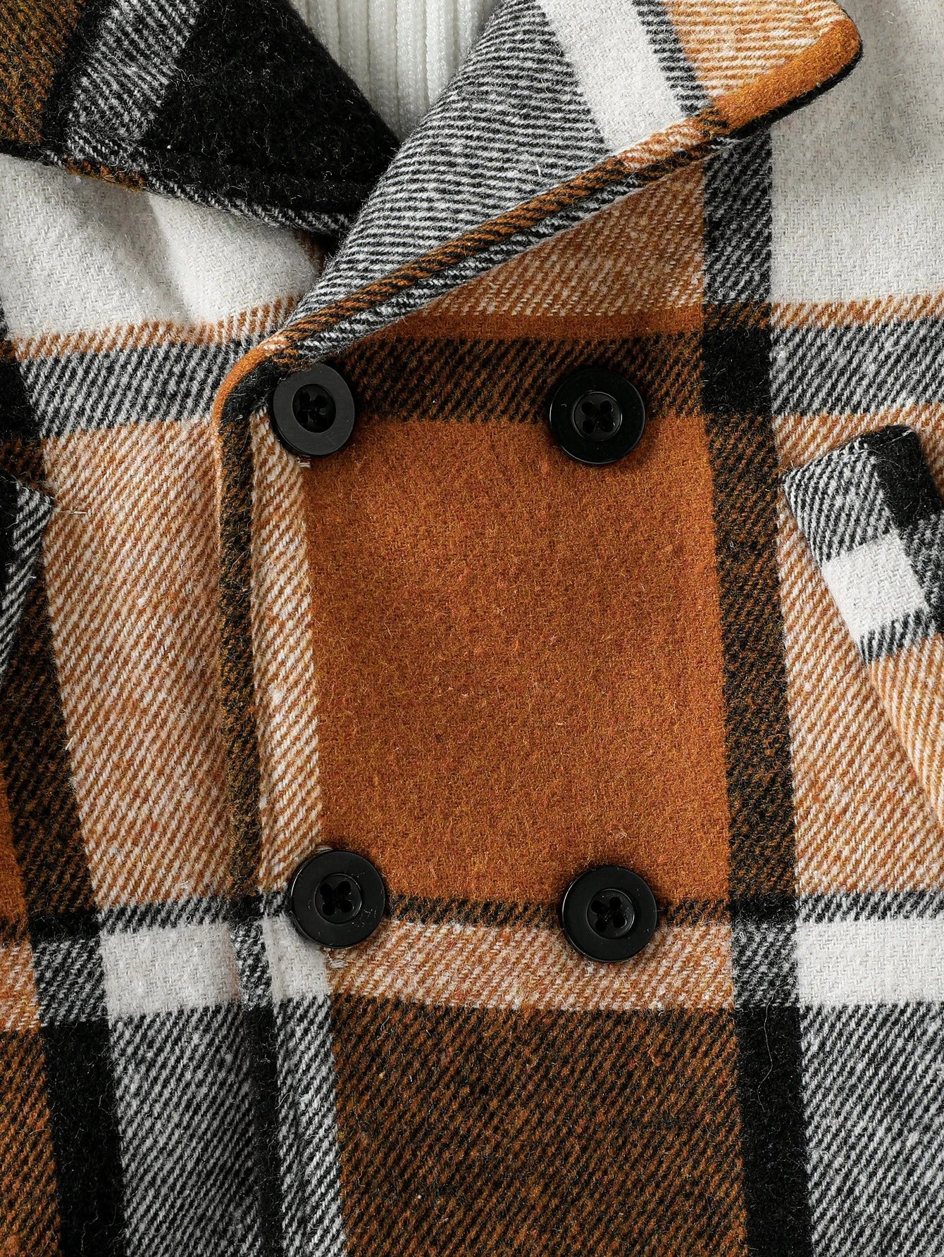 Boy Baby Lapel Coat Plaid Long-Sleeve