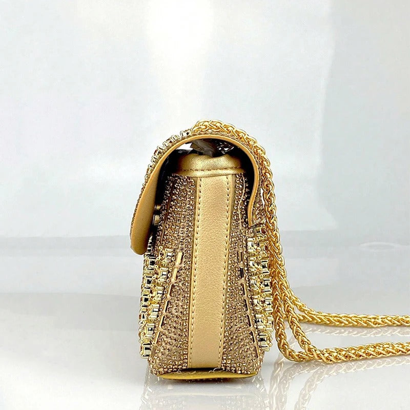 Gold Diamond Shoulder Bag Luxury Designer Wallets for Women