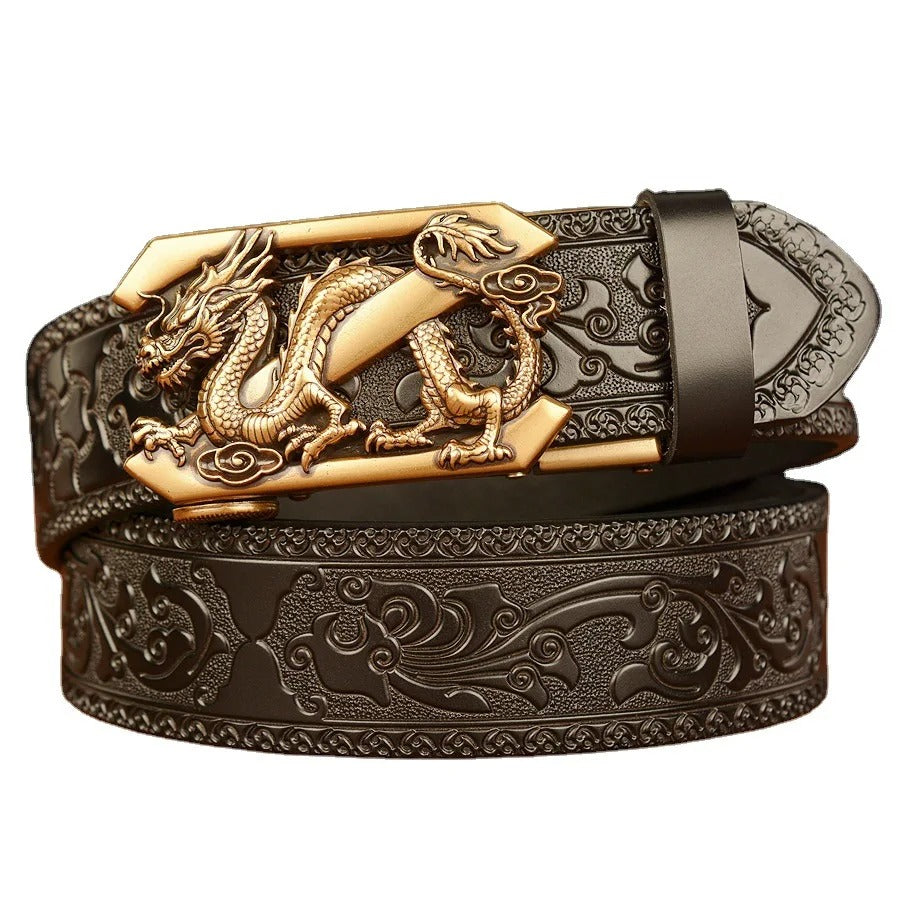Automatic Buckle Cowboy Casual Style Luxury Brand Punk Belt Men