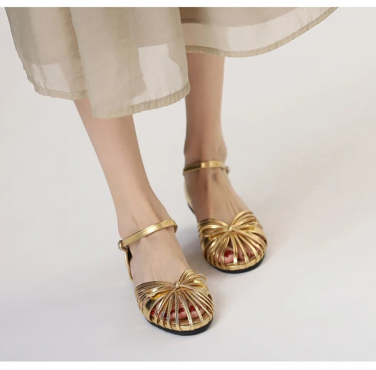 Flat Sandals Single Strap Hollow Out Gladiator Roman Shoes P
