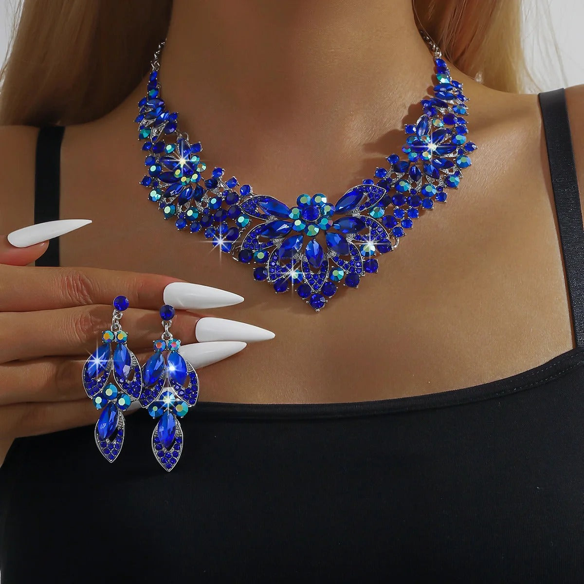 Flower Necklace Earrings