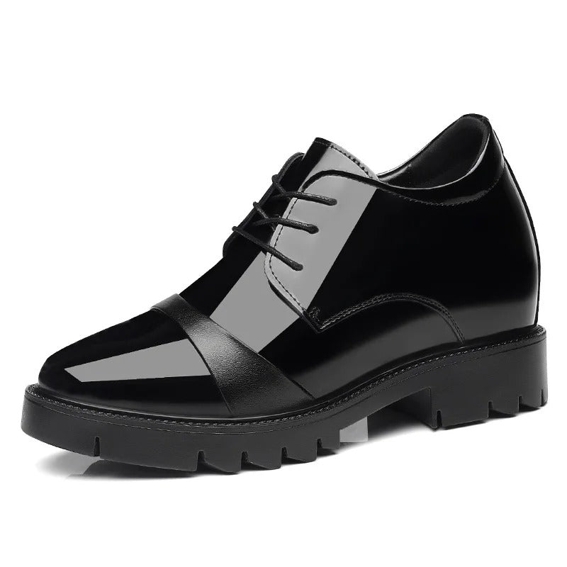 10cm height increasing cowhide men's shoes, fashionable, casual, business office thick soled men's formal shoes