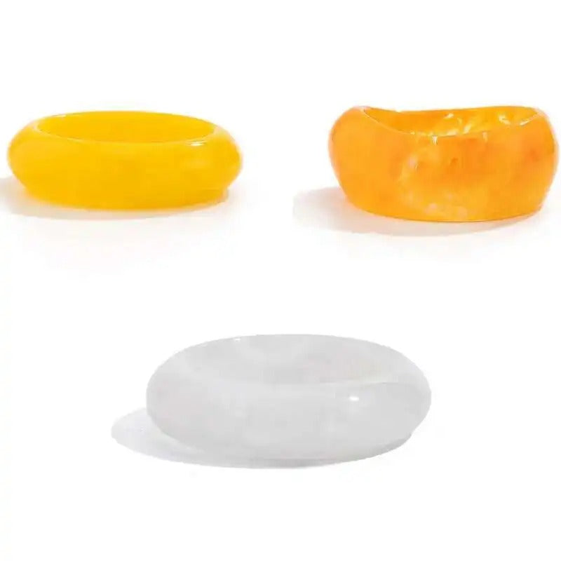 3 Styles Boho Chunky Resin Plastic Bracelets for Women