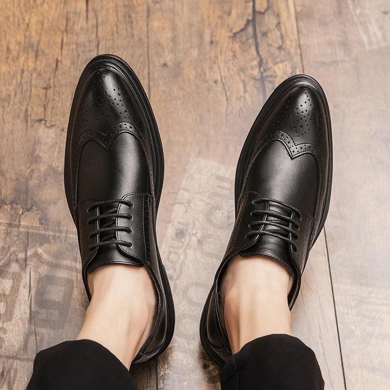 Office Leather Shoes For Men Social Wedding Brogues