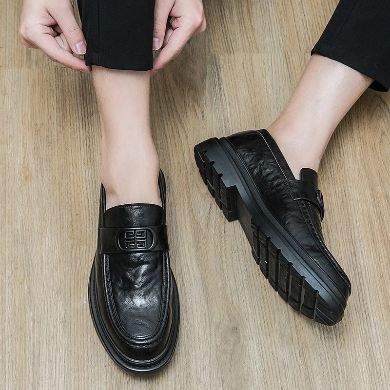 Cross-legged leather shoes men's leather formal business