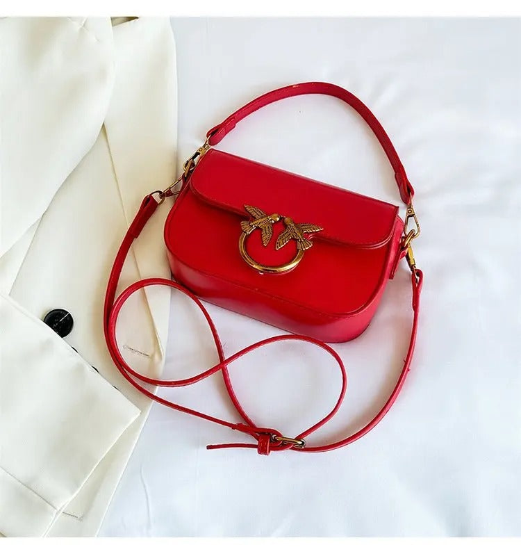 Handheld Tote Fashion Versatile Shoulder Crossbody Small Square Purse Elegant.