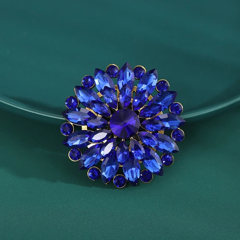 Glass Flower Brooches for Women