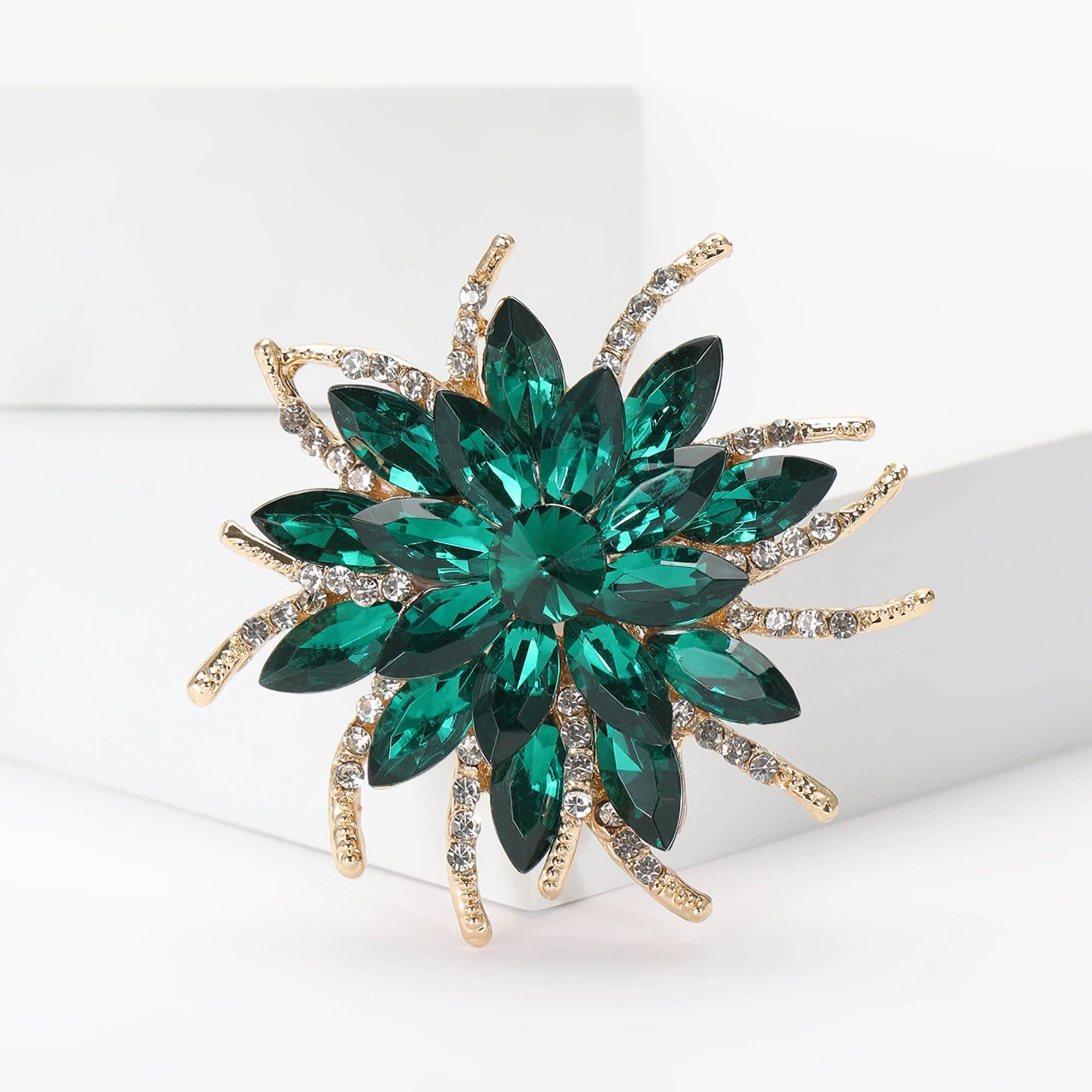 Rhinestone Flower Brooches for Women