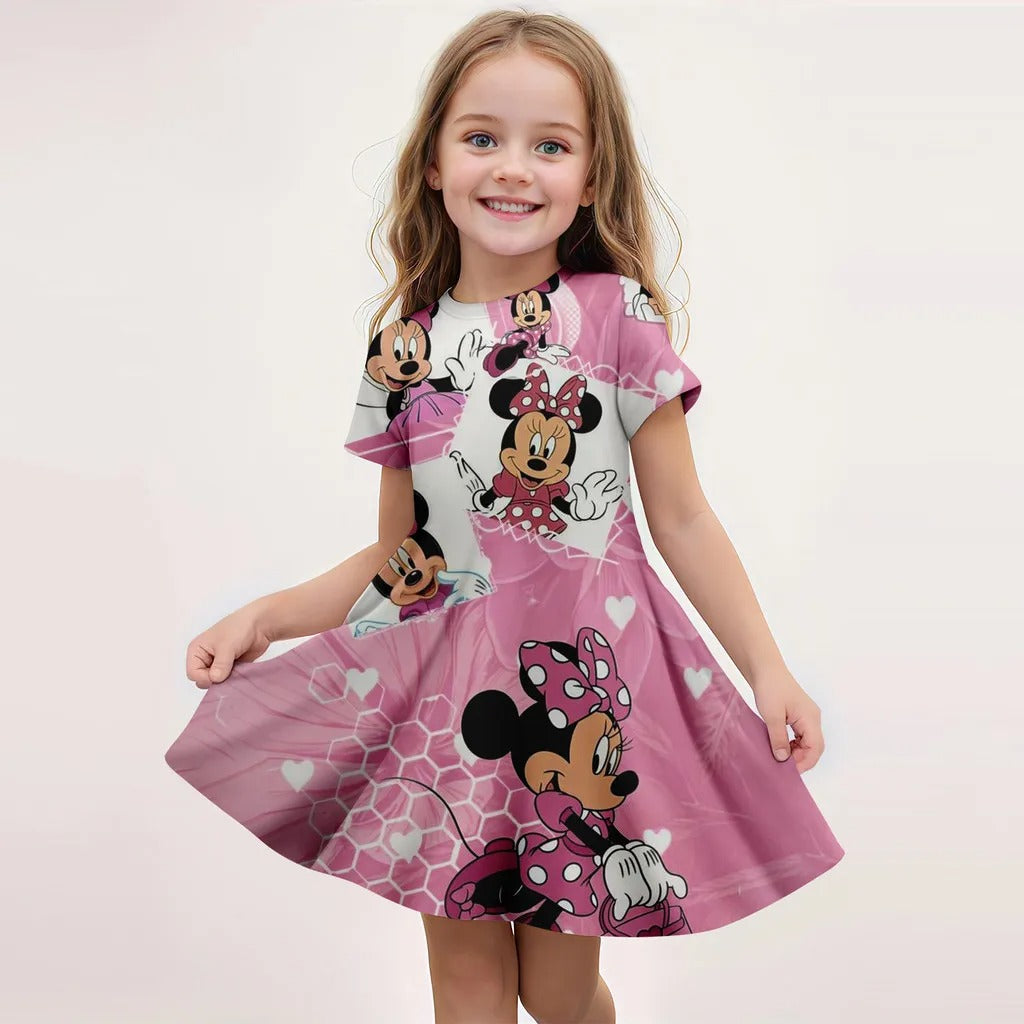 summer Disney 3D Printing Children's Party Dress Mickey Mouse Mini