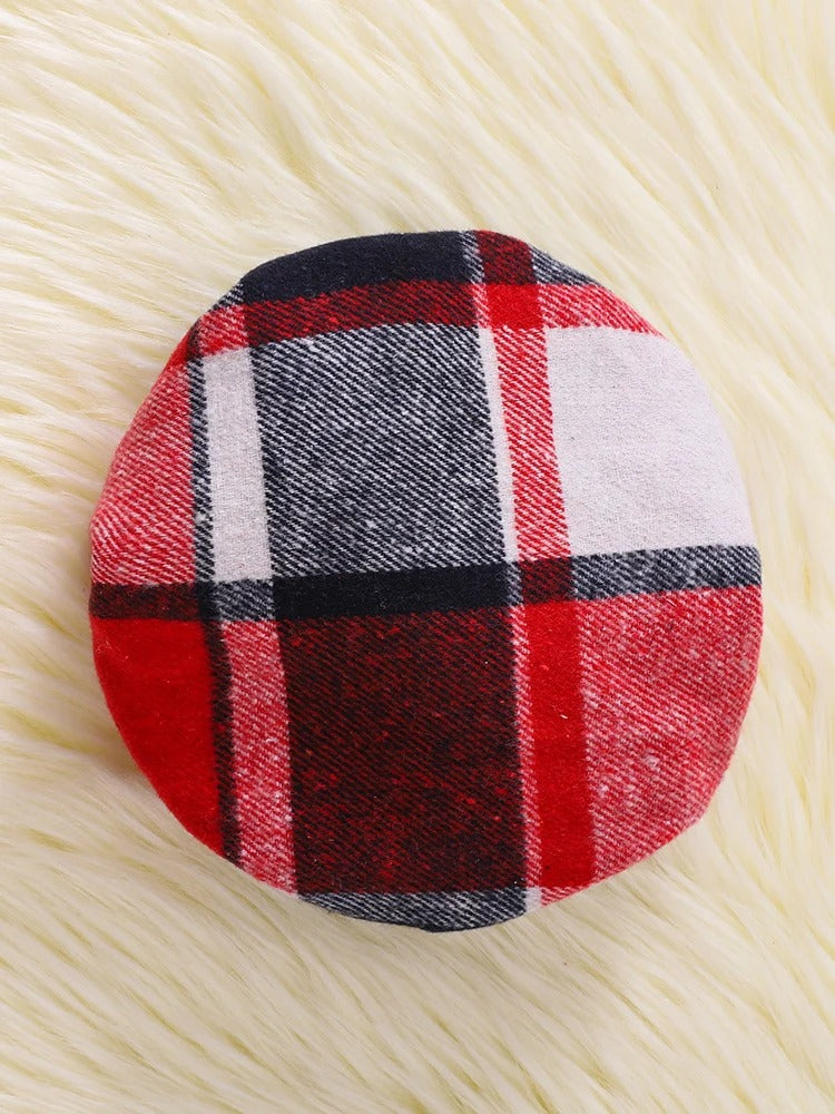 Checkered Dress Hat Two Piece Set.
