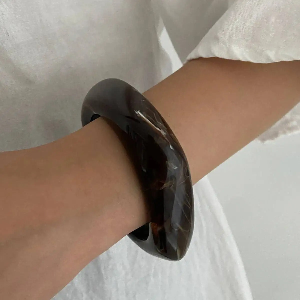 Salircon 3 Styles Vintage Irregular Geometric Resin Acrylic Bangles for Women
