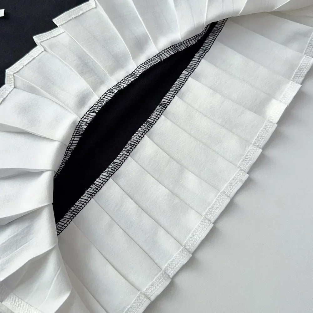 Black Bow Decoration Girls Dress Summer Sleeveless Princess Dresses Color Blocked Children's Clothing 3 To 7 Years Wea