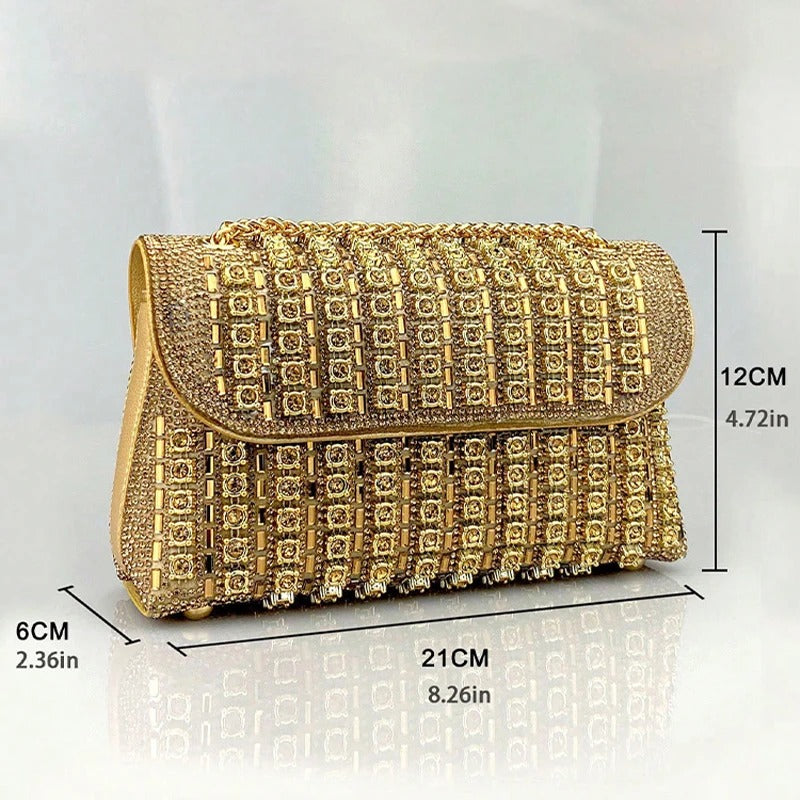 Gold Diamond Shoulder Bag Luxury Designer Wallets for Women