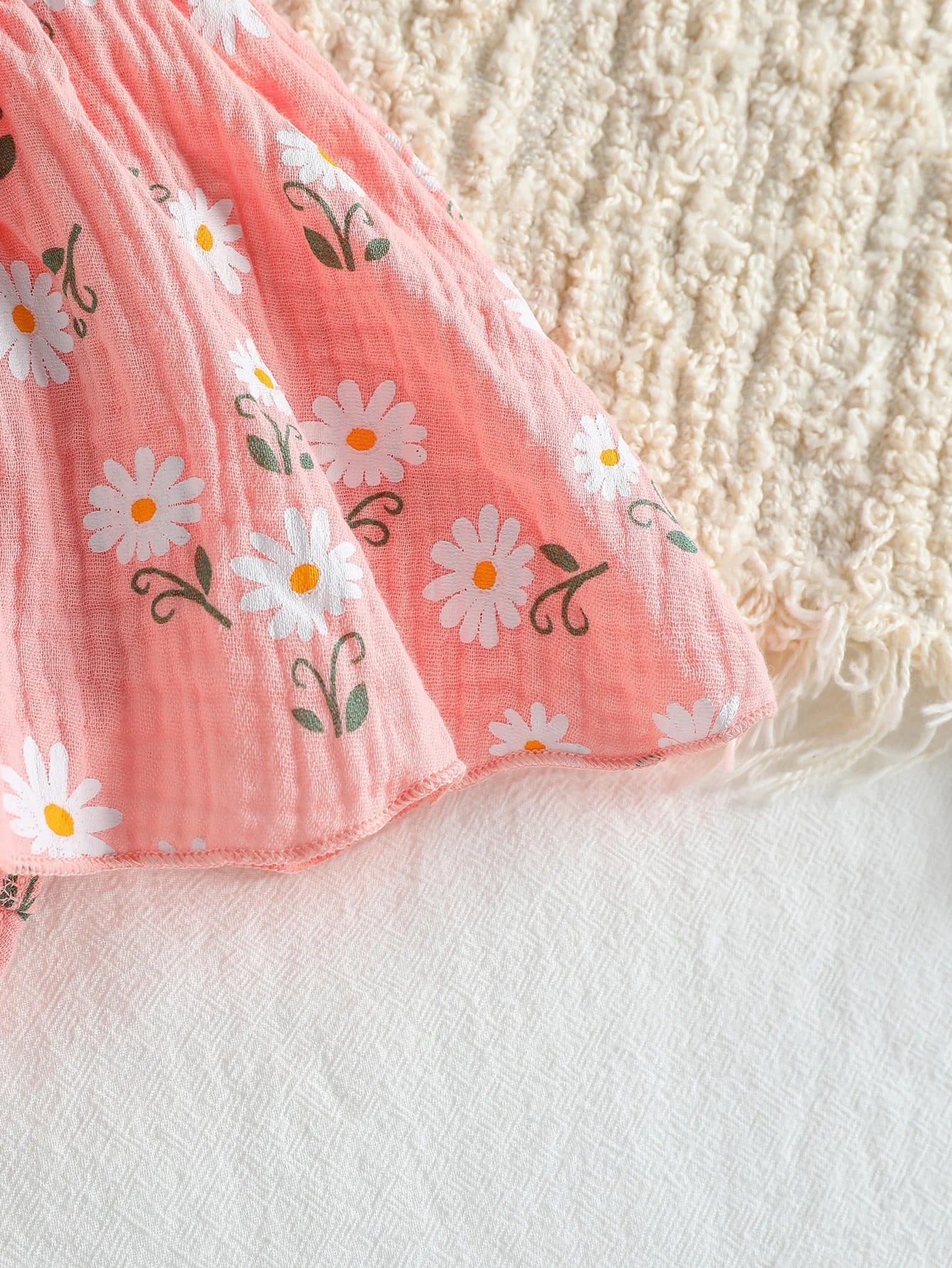 Rompers Dress Daisy Print Short Sleeve Jumpsuits Clothes Bodysuits +Headband.