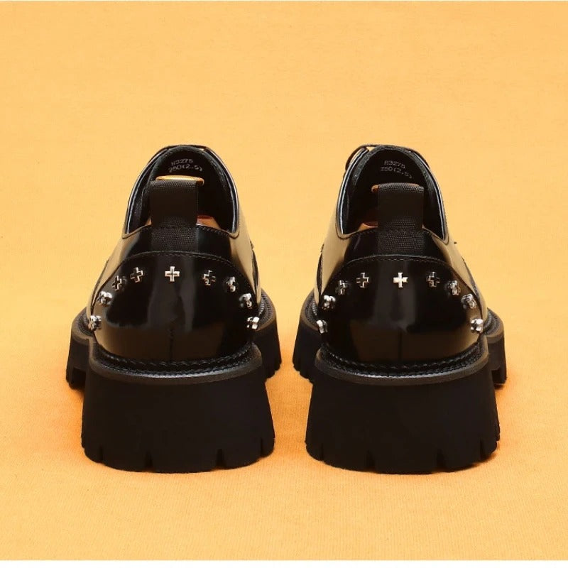 British Style Trendy Formal Business Young Commuter Shiny Oxford