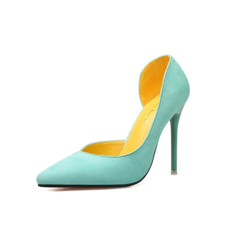 Pointed Toe Office Stiletto Women Shoes Party Heels 10 cm Hollow Female Shoes Sexy
