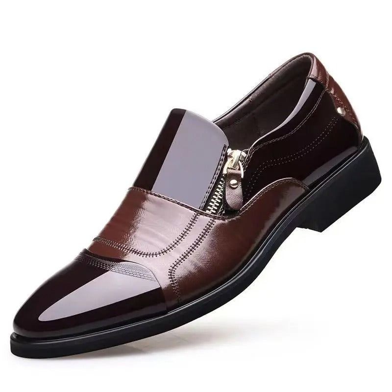 anti slip flat Fashion Business Zipper Footwear Casual comfort male shoe
