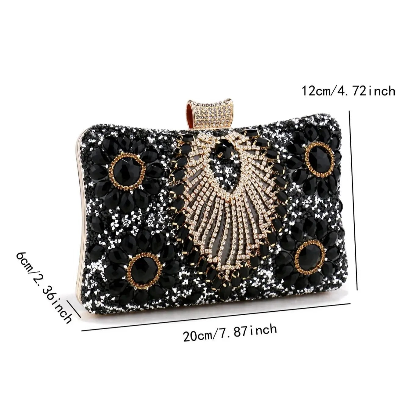 Acrylic Flower One Side Glitter Tassel Women Diamond Shoulder Handbags.