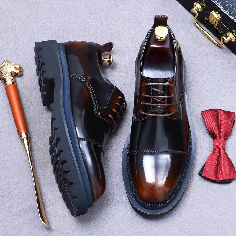 Thick Sole Increased Cowhide Business Casual Shoes