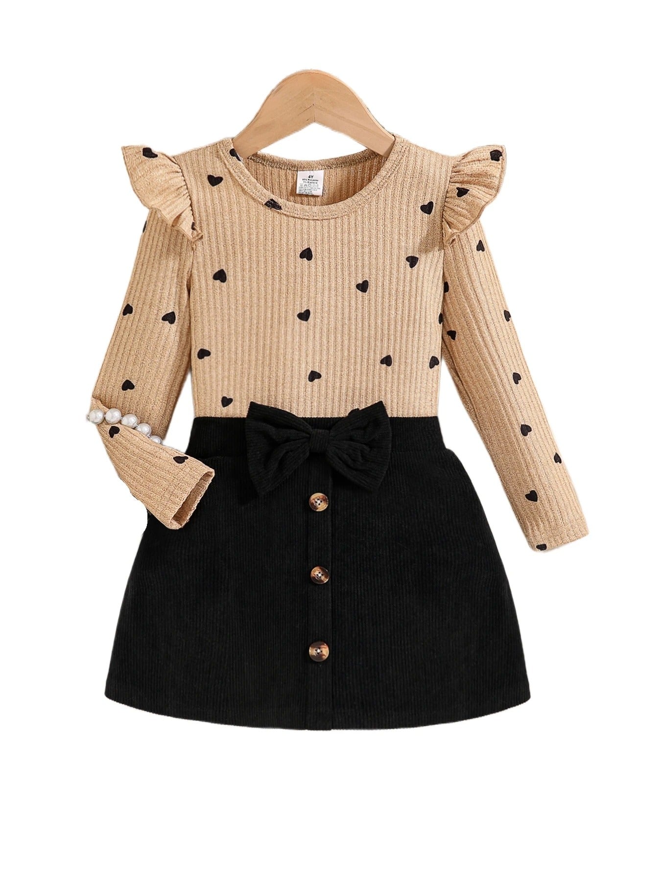 2-Piece Set for Girls in Spring and Autumn: Fashionable and Elegant Dress Set for Young Girls, Featuring a Round Neck
