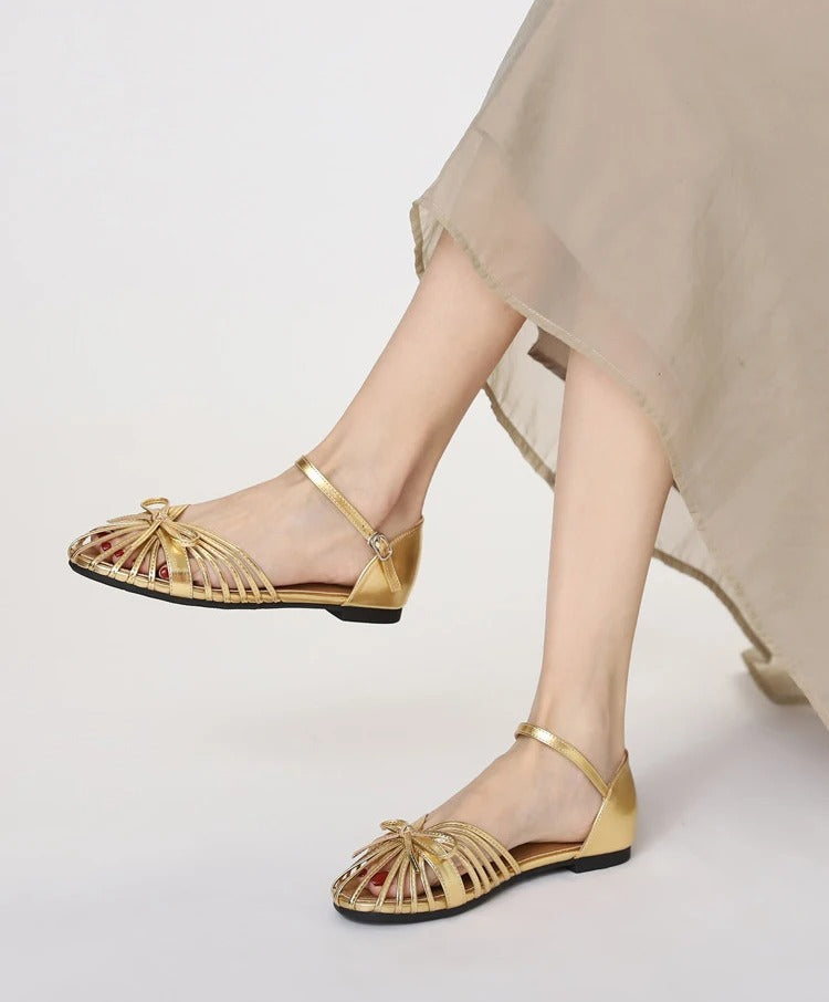 Flat Sandals Single Strap Hollow Out Gladiator Roman Shoes P